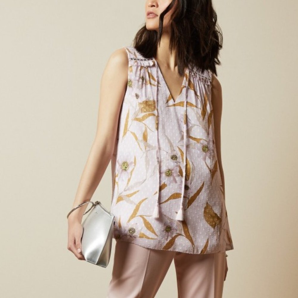NWT Ted Baker Pink JIYLENA Cabana Sleeveless Top